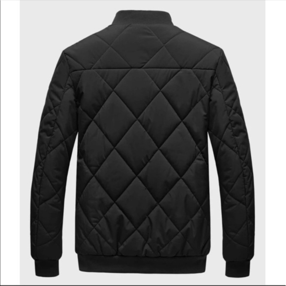 Mens padded quilted zip up bomber jacket - Picture 8 of 10
